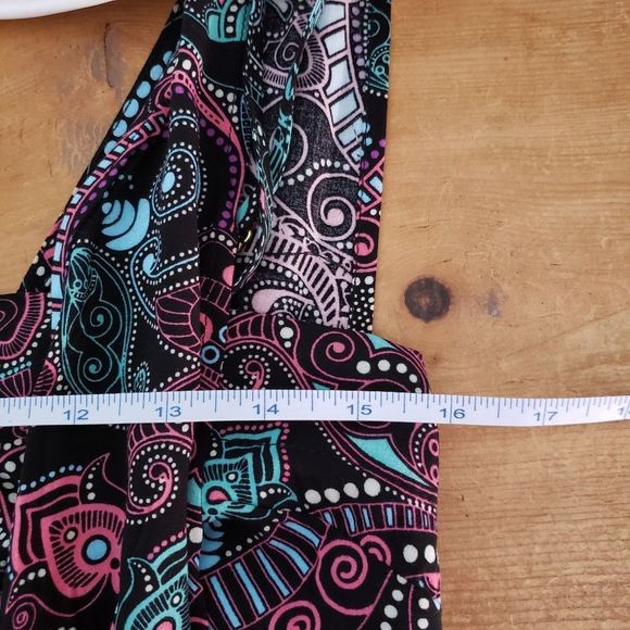 Liquido Medium NWT Sleeveless Turquoise Pink Paisley Print Skort Romper Pockets - Picture 10 of 14